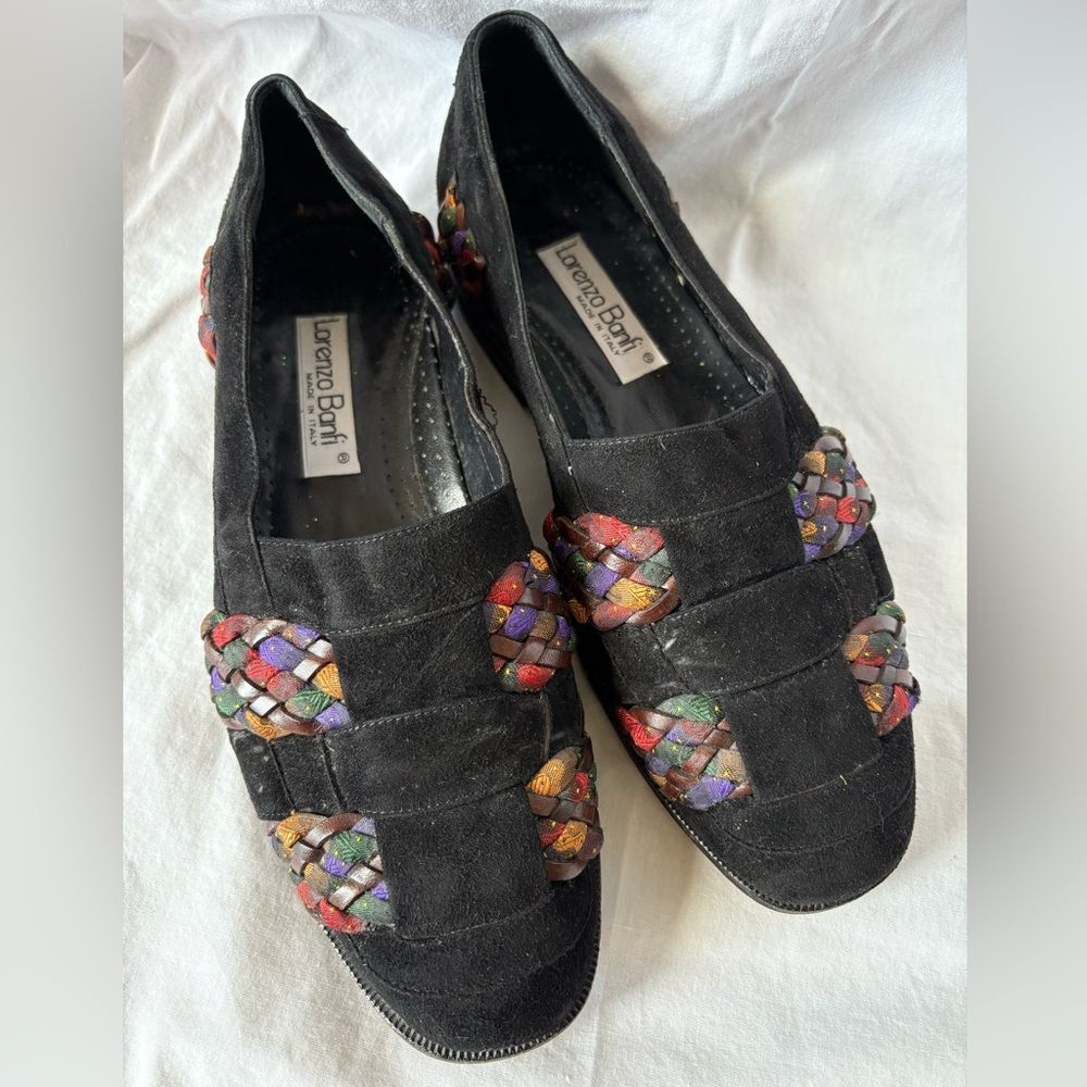Lorenzo Banfi Women’s Black Suede Slip On Shoes Fit Like Size 10